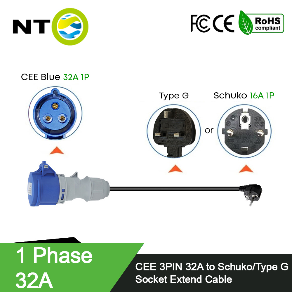NTO Blue CEE Female Power Plug - đánh giá và giá Ev Charger Adapter
